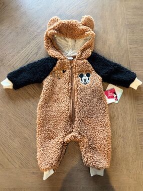 Disney Mickey Mouse Sherpa Fleece One-Piece with Hood